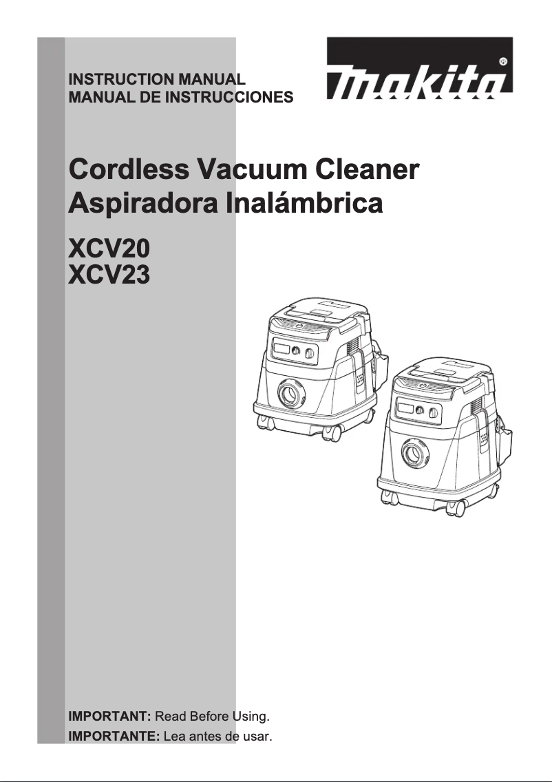 Page 1 of the manual User Manual Makita XCV23Z
