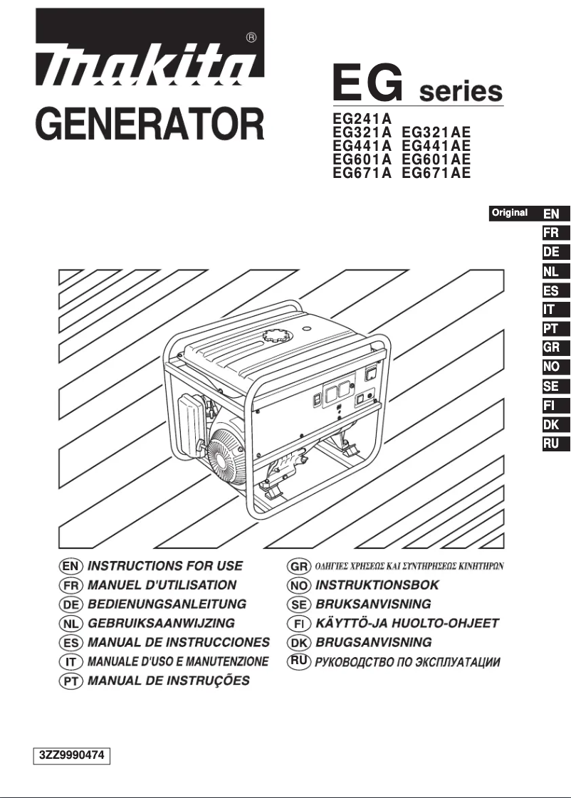 Page 1 of the manual User Manual Makita EG441A