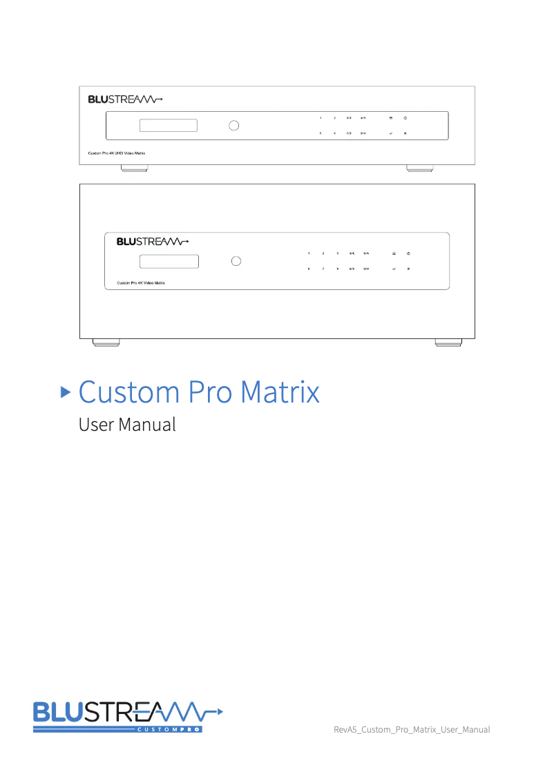 Page 1 de la notice Manuel utilisateur Blustream Custom Pro Matrix