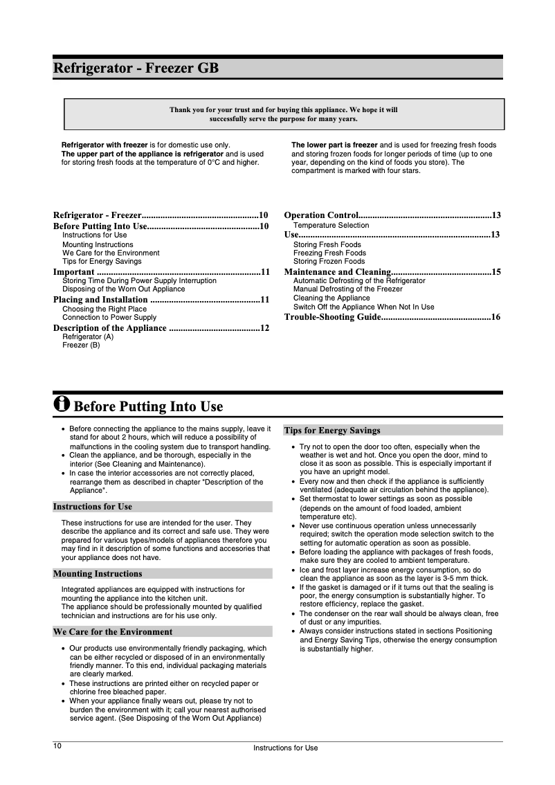 First page image of the manual for CR321APSX