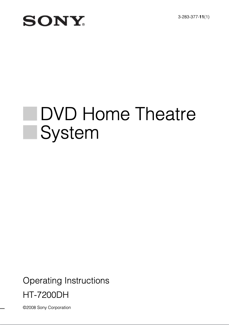 First page image of the manual for HT-7200DH