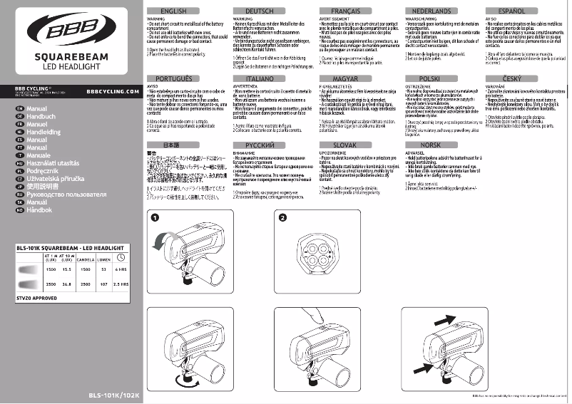 Page 1 of the manual User Manual BBB SquareBeam BLS-101K