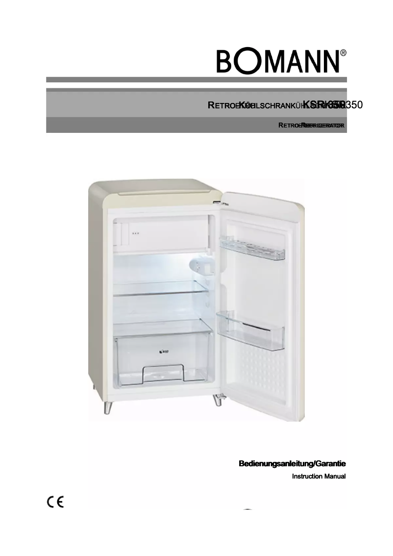 Page 1 of the manual User Manual Bomann KSR 350