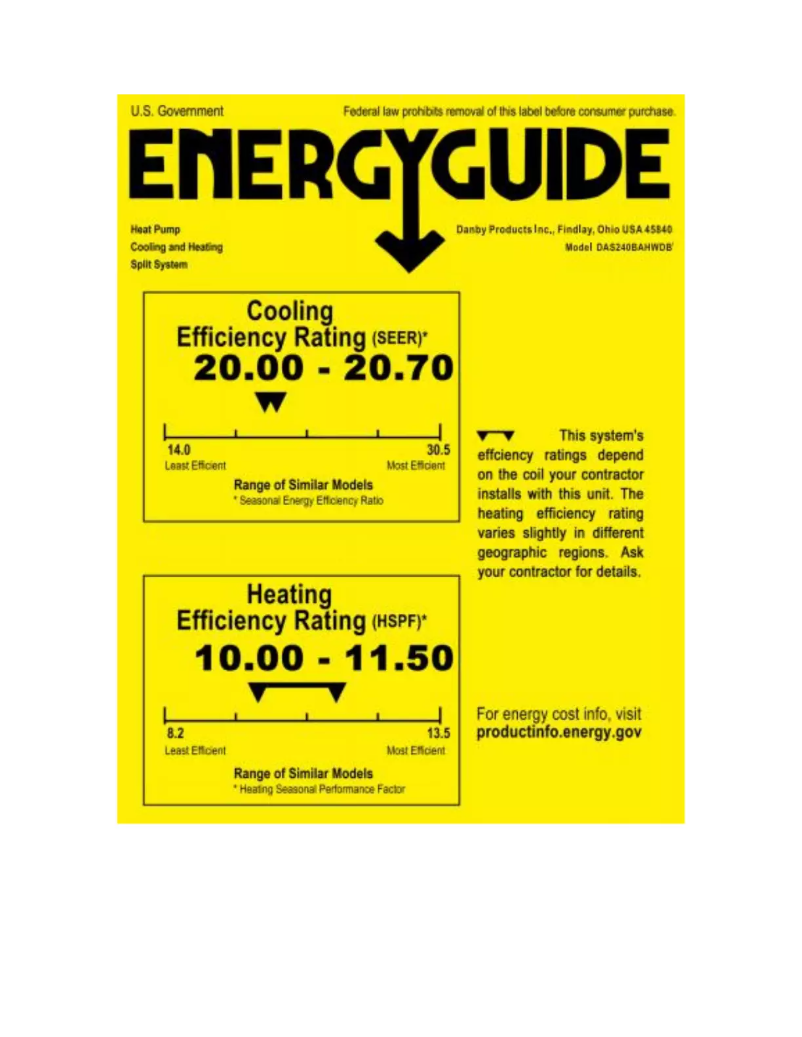 First page image of the manual for DAS240BAHWDB