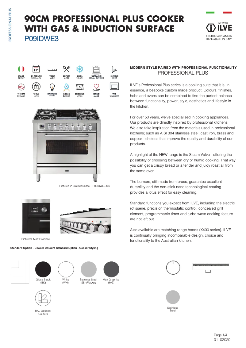 First page image of the manual for P09IDWE3MG