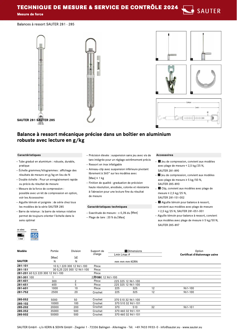 Page 1 of the manual Brochure Kern 285-502