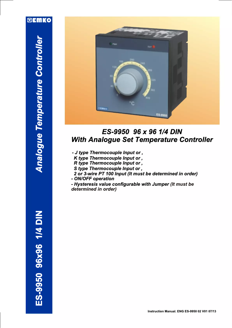 Page 1 of the manual User Manual Emko ES-9950