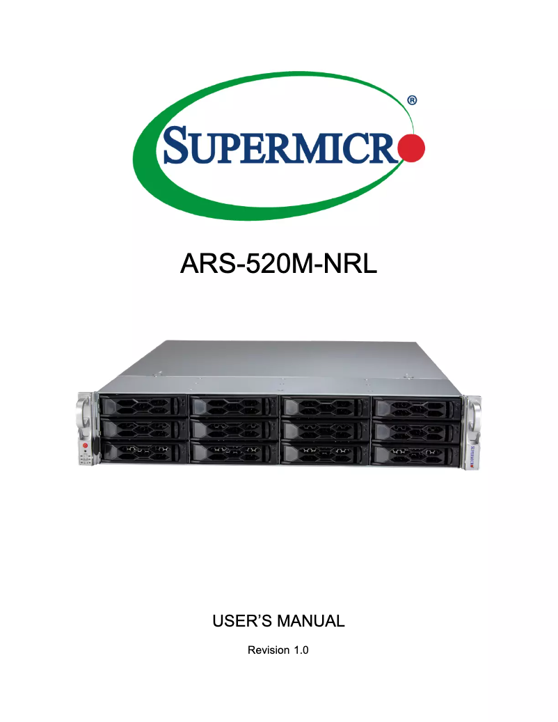 First page image of the manual for SuperServer ARS-520M-NRL