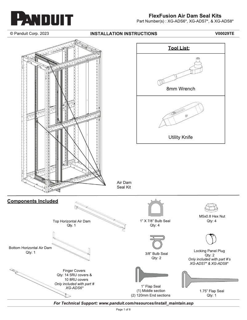First page image of the manual for FlexFusion XG-ADS8W