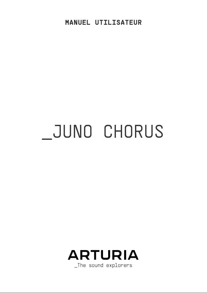 Page 1 of the manual User Manual Arturia Chorus JUN-6