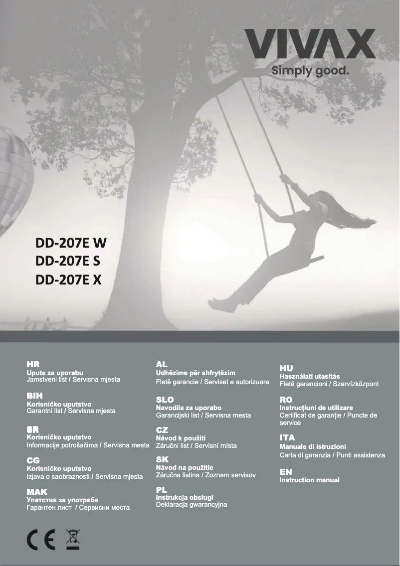 First page image of the manual for DD-207E W