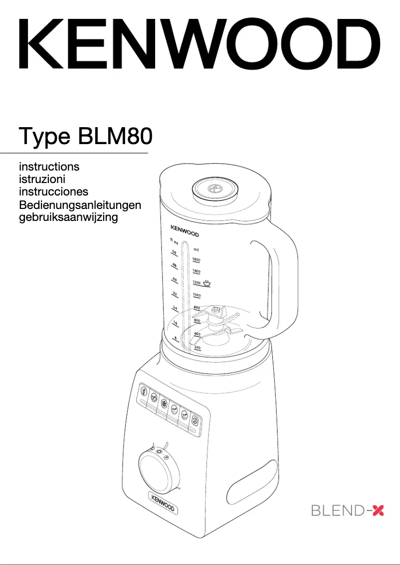 First page image of the manual for Blend-X Pro BLM80