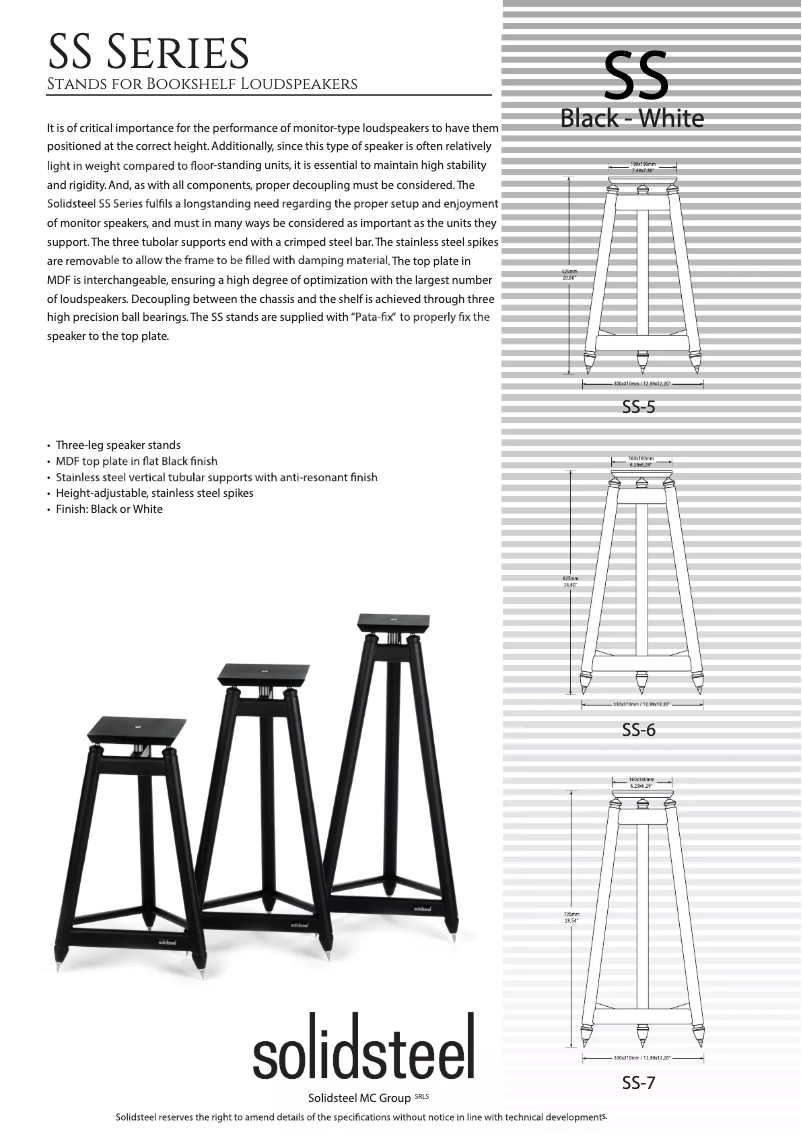Page 1 of the manual Technical Sheet Solidsteel SS-6