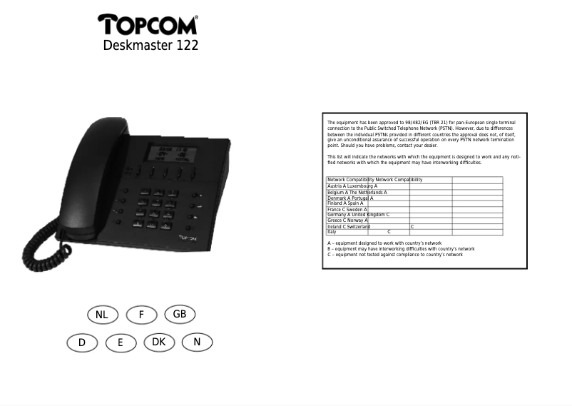 First page image of the manual for Deskmaster 122