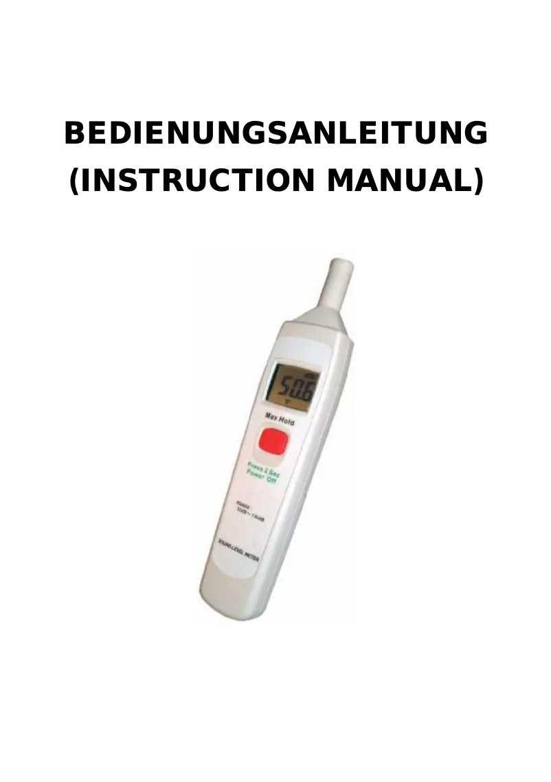 Page 1 of the manual User Manual TFA 31.2001