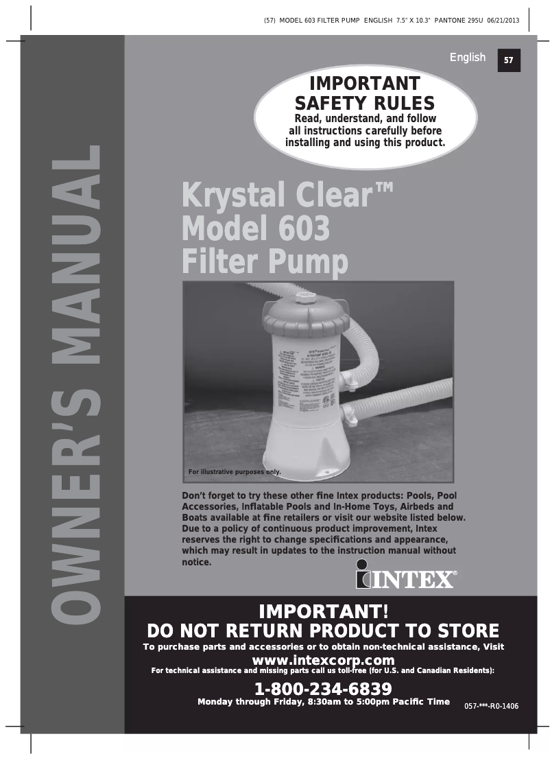 Page 1 de la notice Manuel utilisateur Intex 28201EG