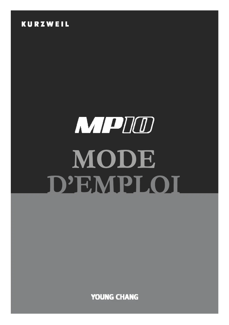Page 1 of the manual User Manual Kurzweil MP-10
