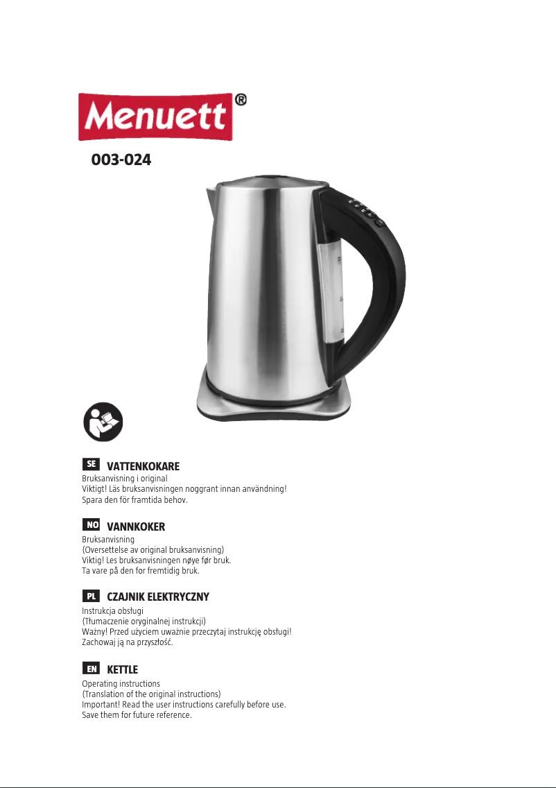 First page image of the manual for 003-024