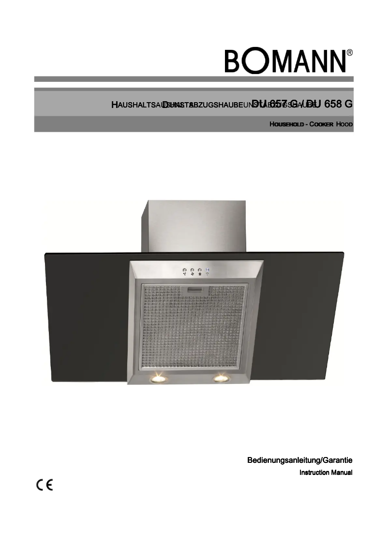 First page image of the manual for DU 658 G