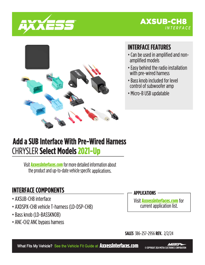 First page image of the manual for AXSUB-CH8