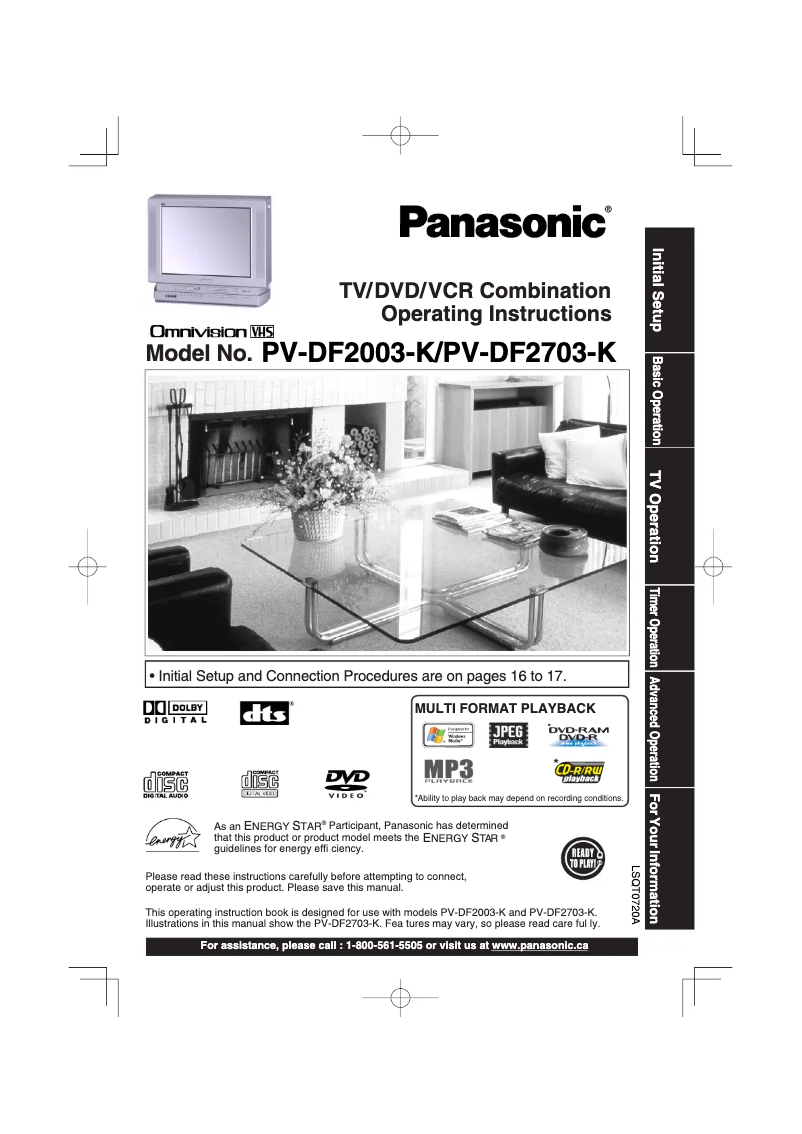 First page image of the manual for PV-DF2703