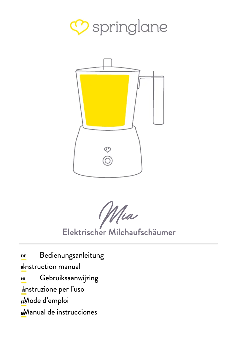 First page image of the manual for Mia