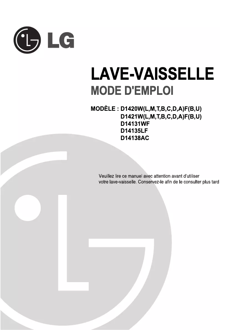 First page image of the manual for D14131WF