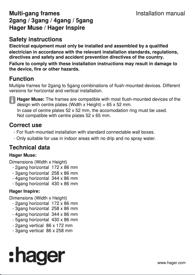 First page image of the manual for WGCCH4NB