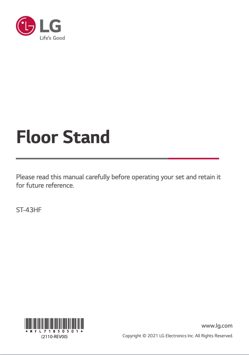 First page image of the manual for ST-43HF