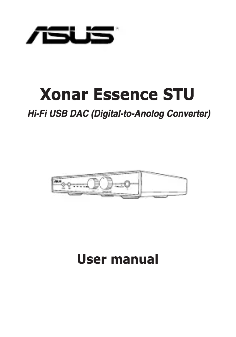 First page image of the manual for Xonar Essence STU