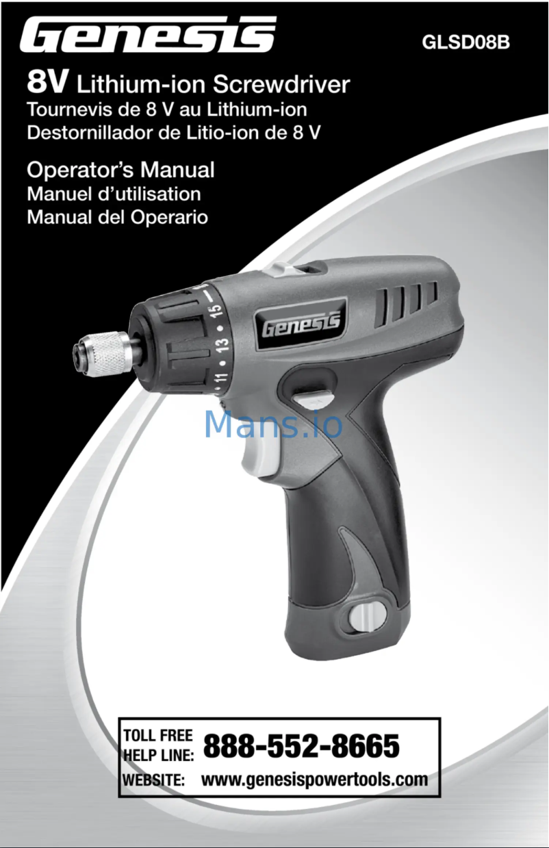 First page image of the manual for GLSD08B