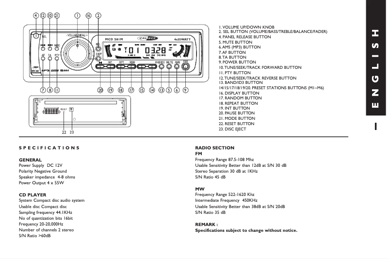Page 1 of the manual User Manual Caliber MCD 261M