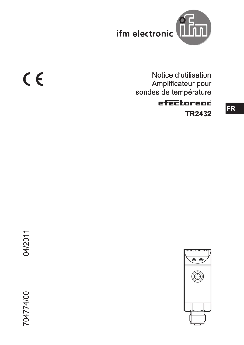 Page 1 of the manual User Manual IFM TR2432