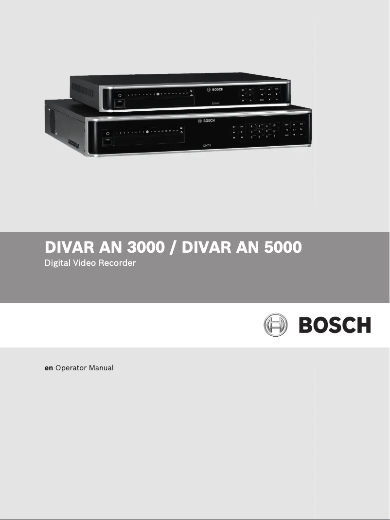 First page image of the manual for DIVAR AN 5000