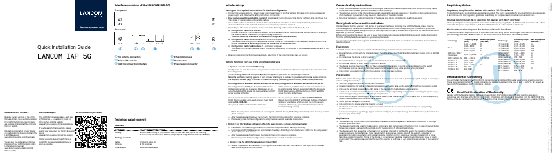 Image de la première page du manuel de l'appareil IAP-5G