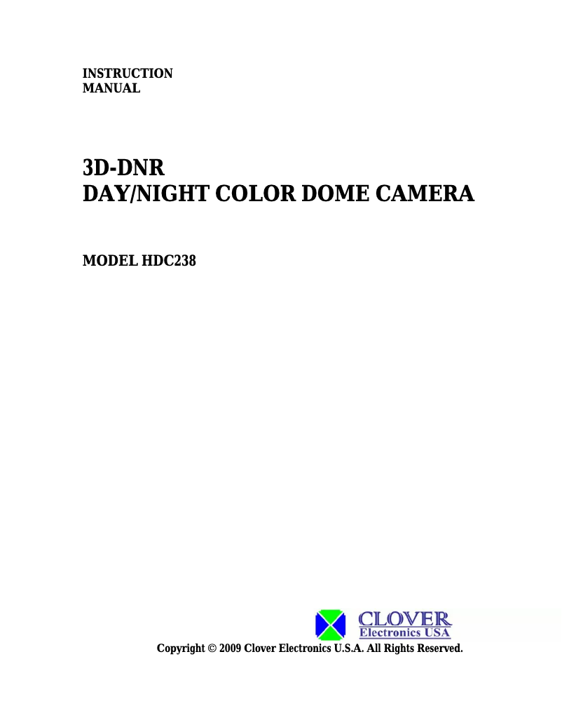 First page image of the manual for HDC238