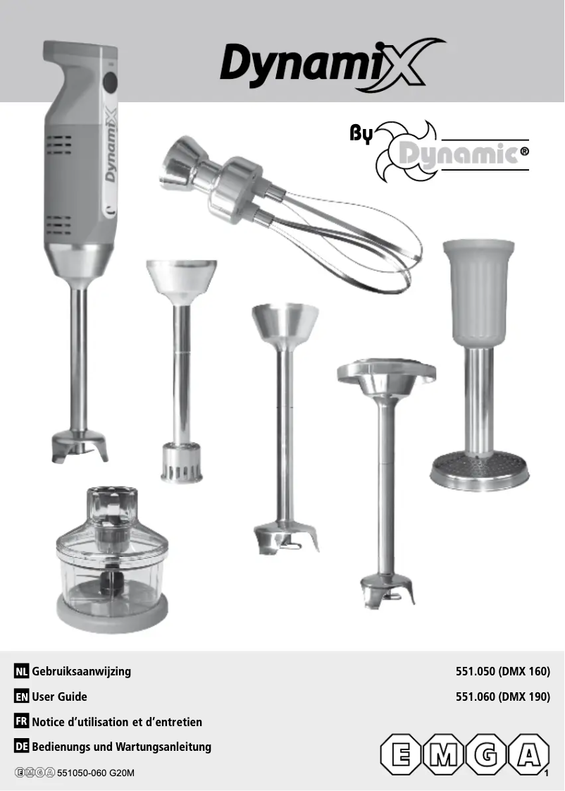 Page 1 of the manual User Manual Dynamic Dynamix 551060