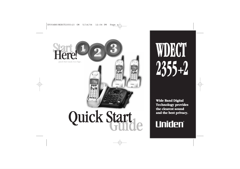 Page 1 of the manual User Manual Uniden WDECT 2355+2