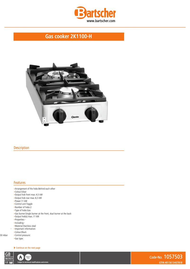 Image de la première page du manuel de l'appareil K1100