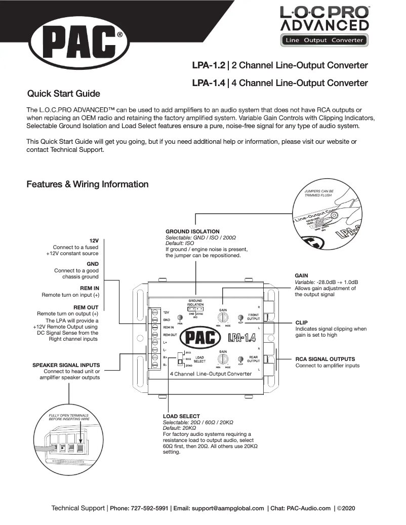 First page image of the manual for LocPro Advanced LPA1.4