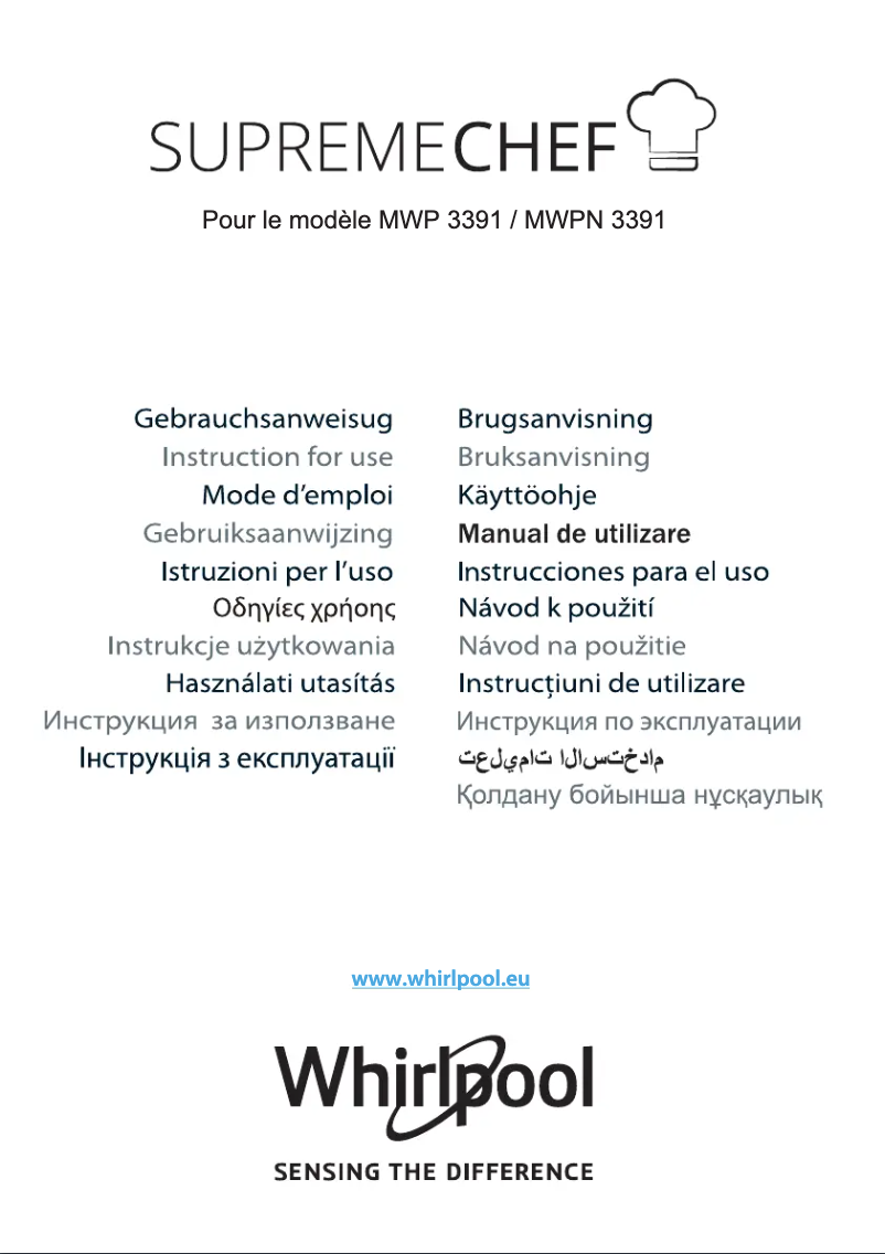 Page 1 of the manual User Manual Whirlpool MWP 3391