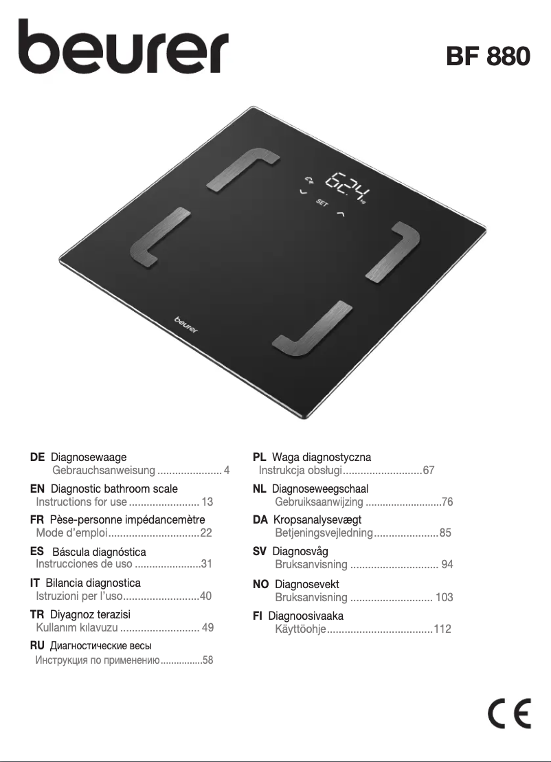 First page image of the manual for BF 880
