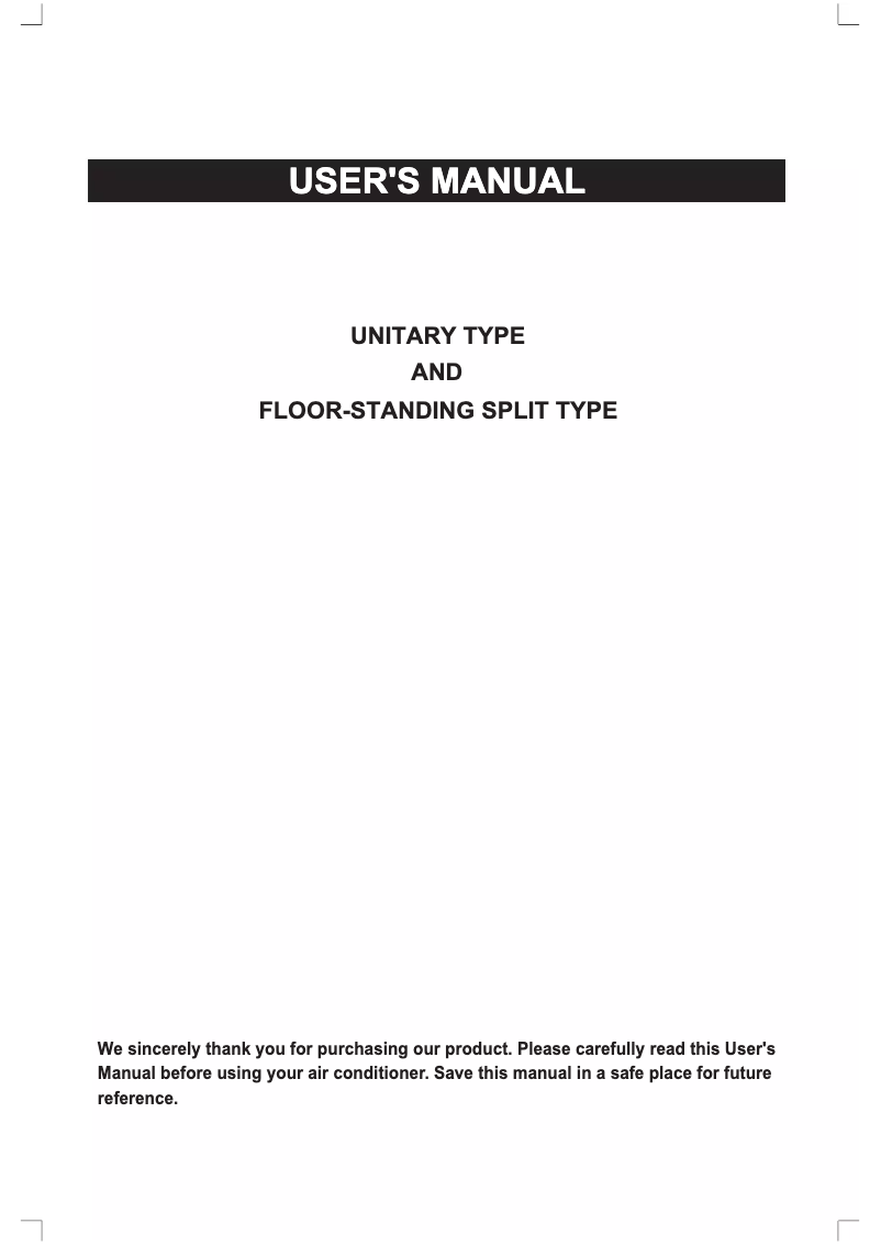 First page image of the manual for AC50MF