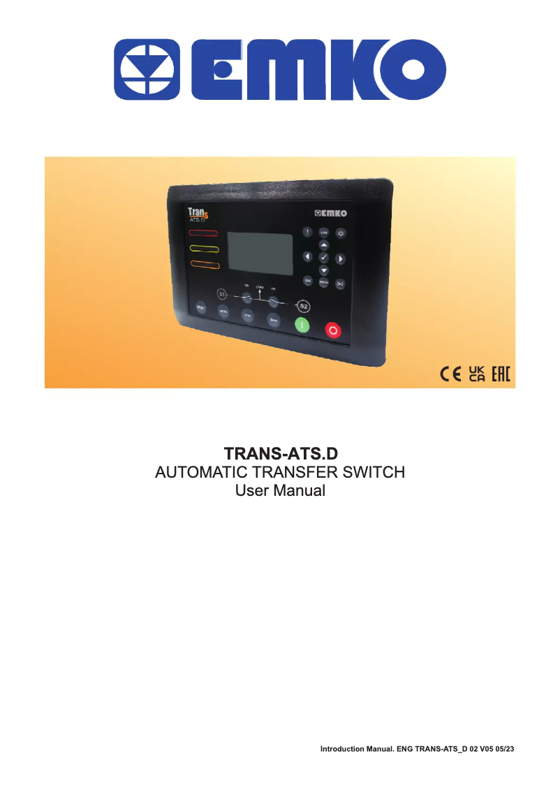 Page 1 of the manual User Manual Emko Trans