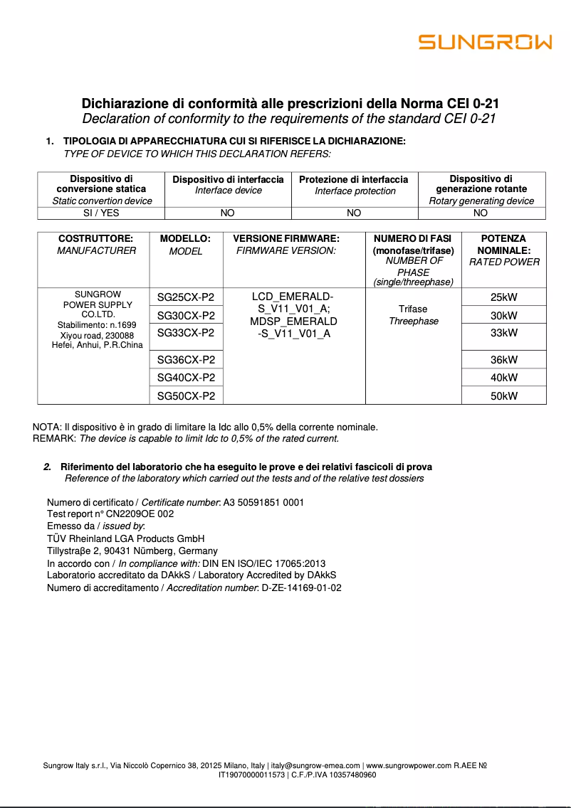 First page image of the manual for SG50CX