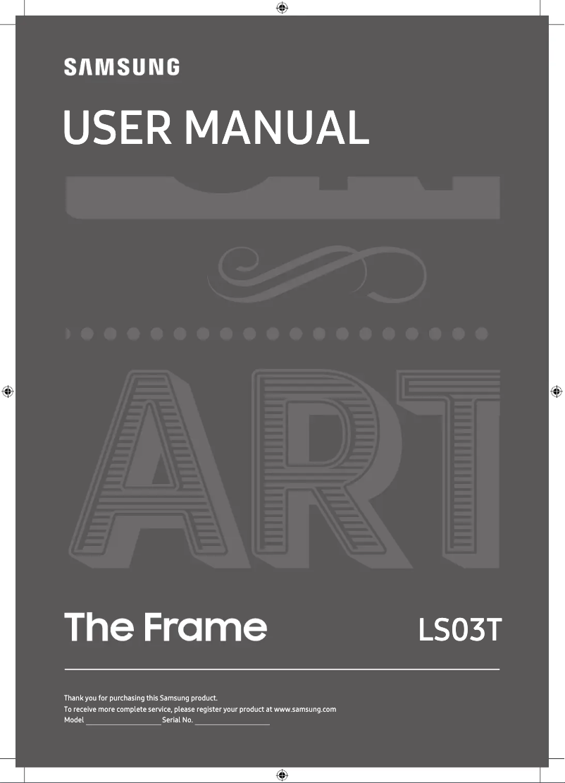 First page image of the manual for The Frame QE55LS03TAU