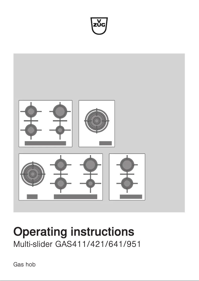 Page 1 of the manual User Manual V-Zug GAS421GSBZ