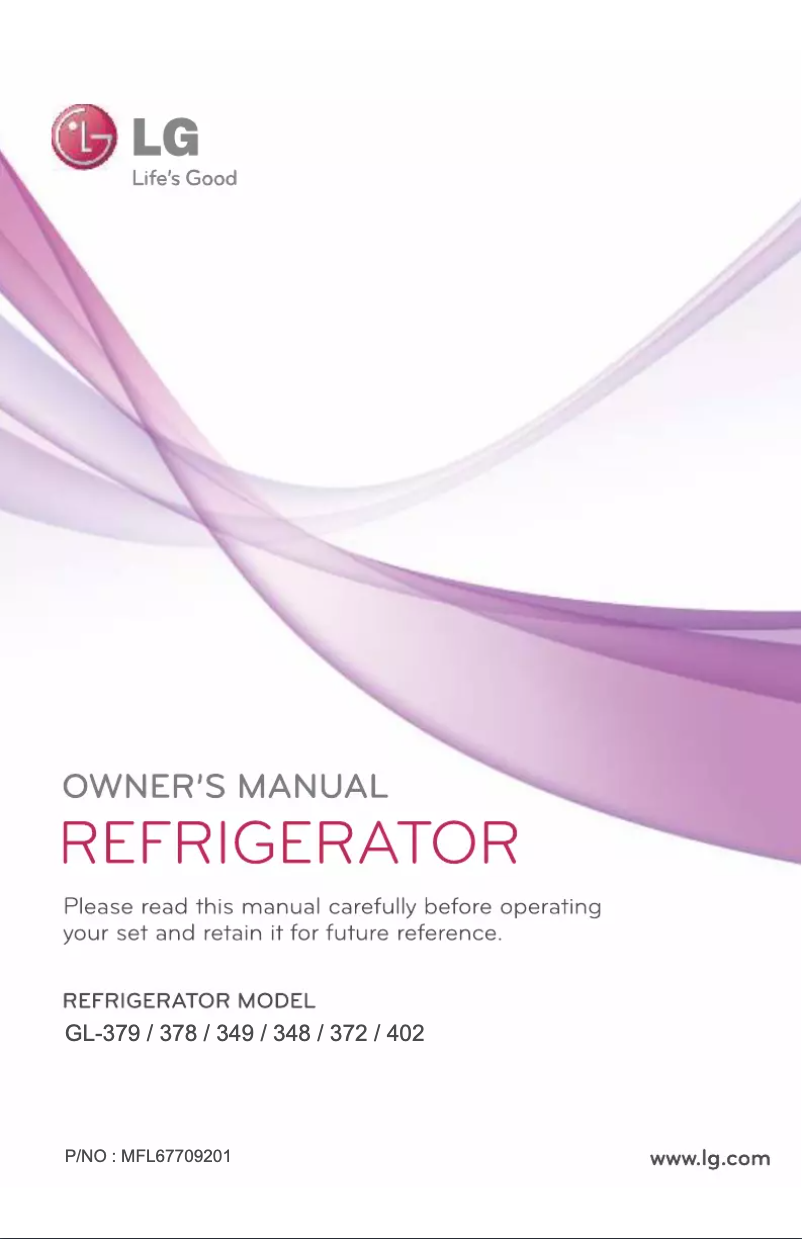 First page image of the manual for GL-P372RPJM