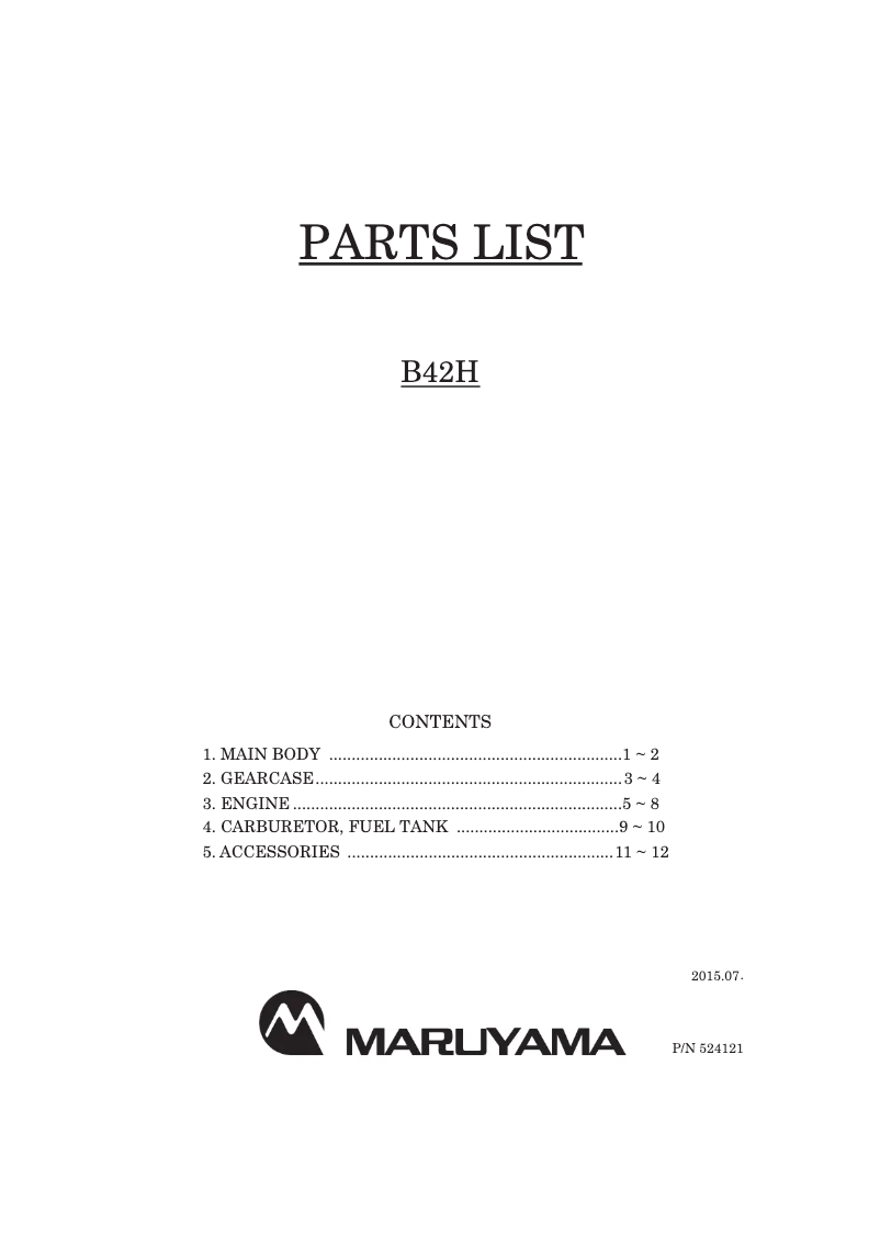 First page image of the manual for B42H