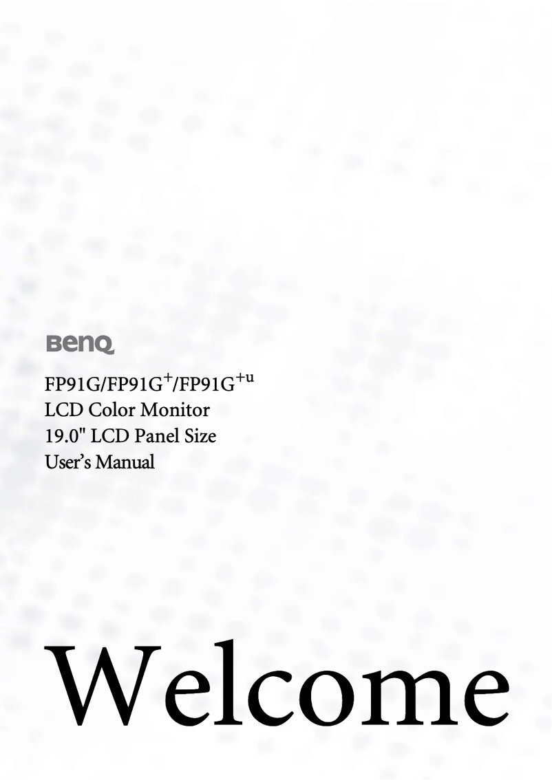 Image de la première page du manuel de l'appareil FP91G